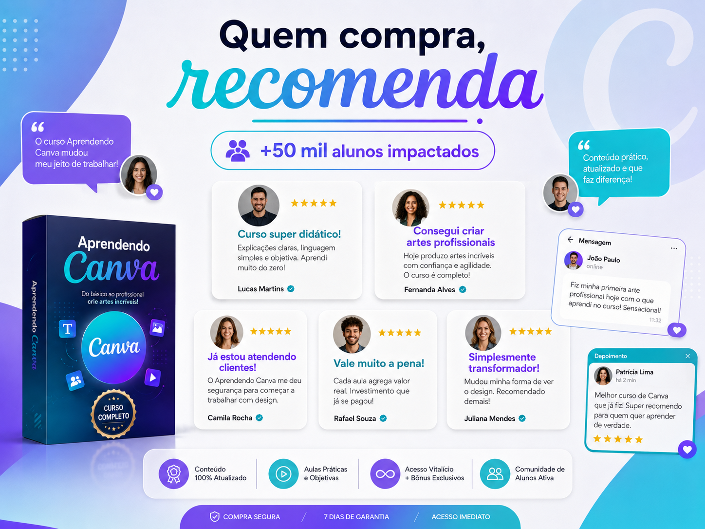 Depoimentos de alunos